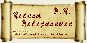 Milesa Milijašević vizit kartica